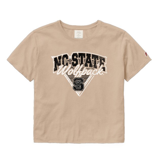 Washed Beige Ladies Crop Tee - Tria